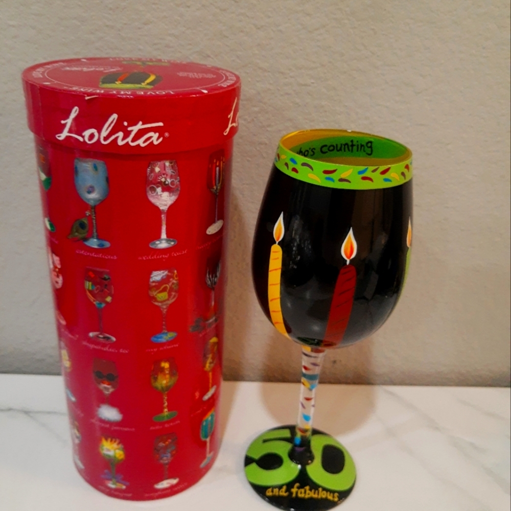 Lolita wine glass 50th Birthday